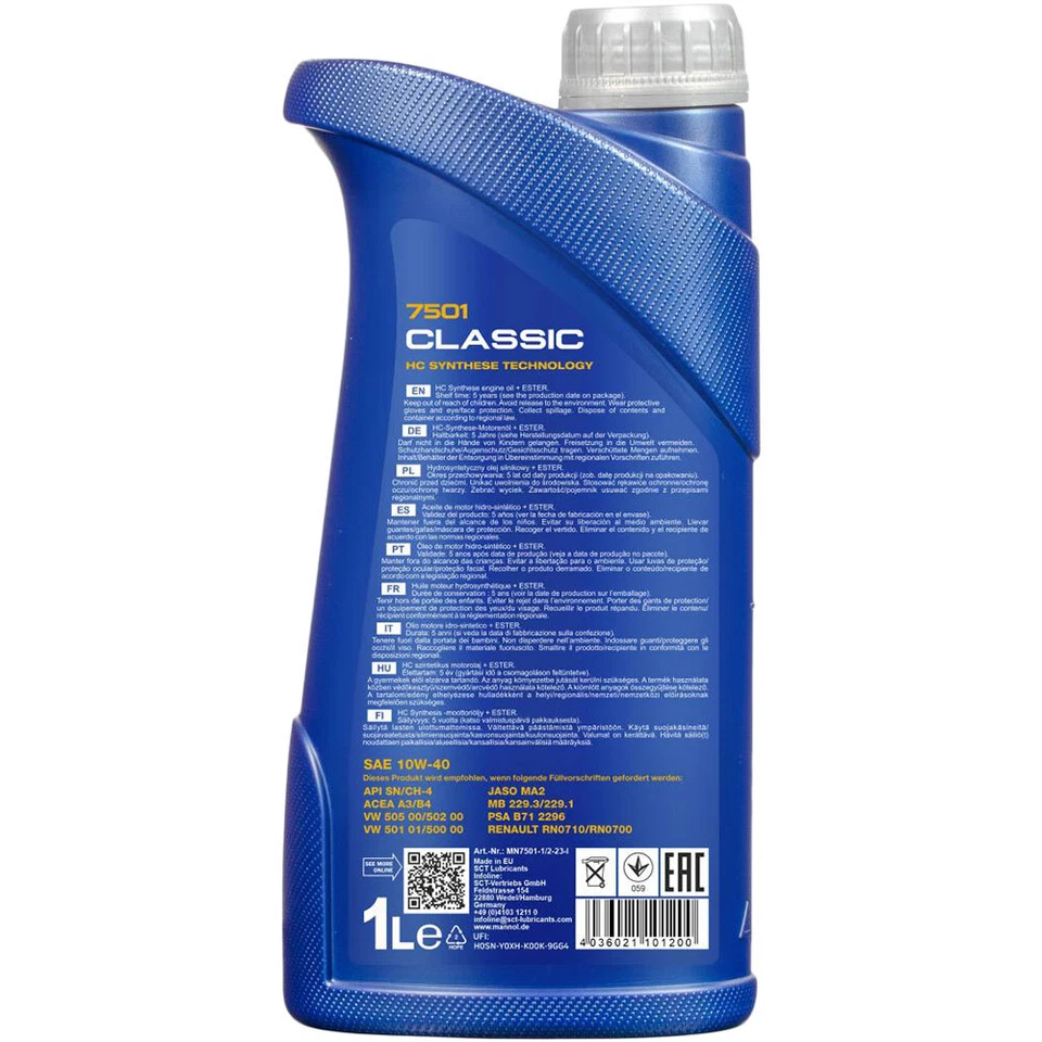 MAHLE Inspection Set 6 L MANNOL Classic 10W-40 Pour Subaru Impreza Coupe 1.6 - Photo 3/4