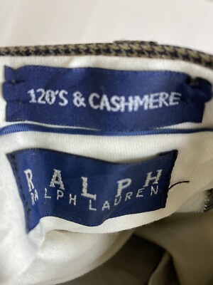 VINTAGE Polo Ralph Lauren Pants Men 38x30 Brown Cashmere 120s 140