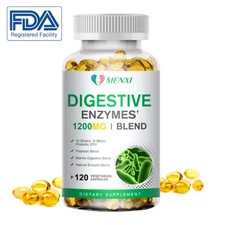 120pcs Digestive Enzymes Prebiotic Probiotics Gas,Constipation Bloating Relief