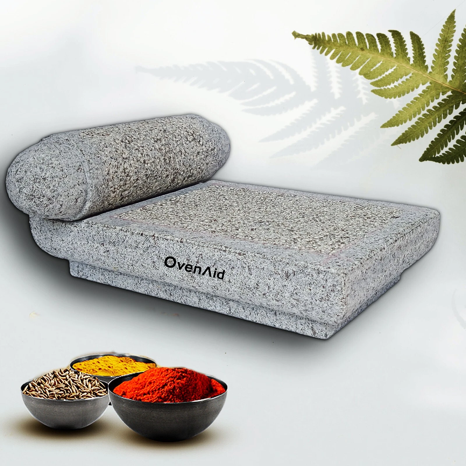 OvenAid Stone Sil Batta, Ammikallu, Mortar & pestle, Grinding Stone - 10" X 7"
Opens in a new window