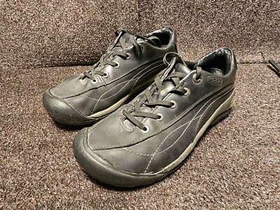 Keen Toyah Black Leather Loafers Comfort Womens Shoes Size 9
