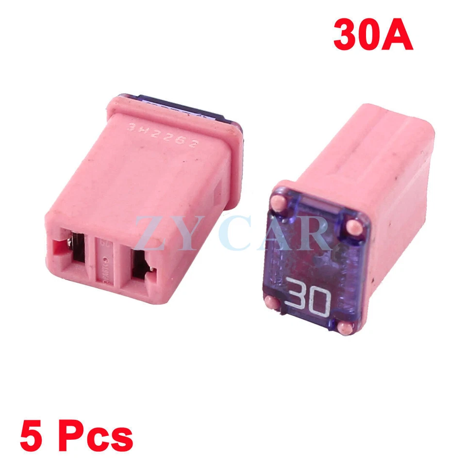 5 Piezas para Coche Plástico Rosa 30A 12V-58V Hembra Cartucho Hoja Empujar Fusible PAL Foto 2 de 4