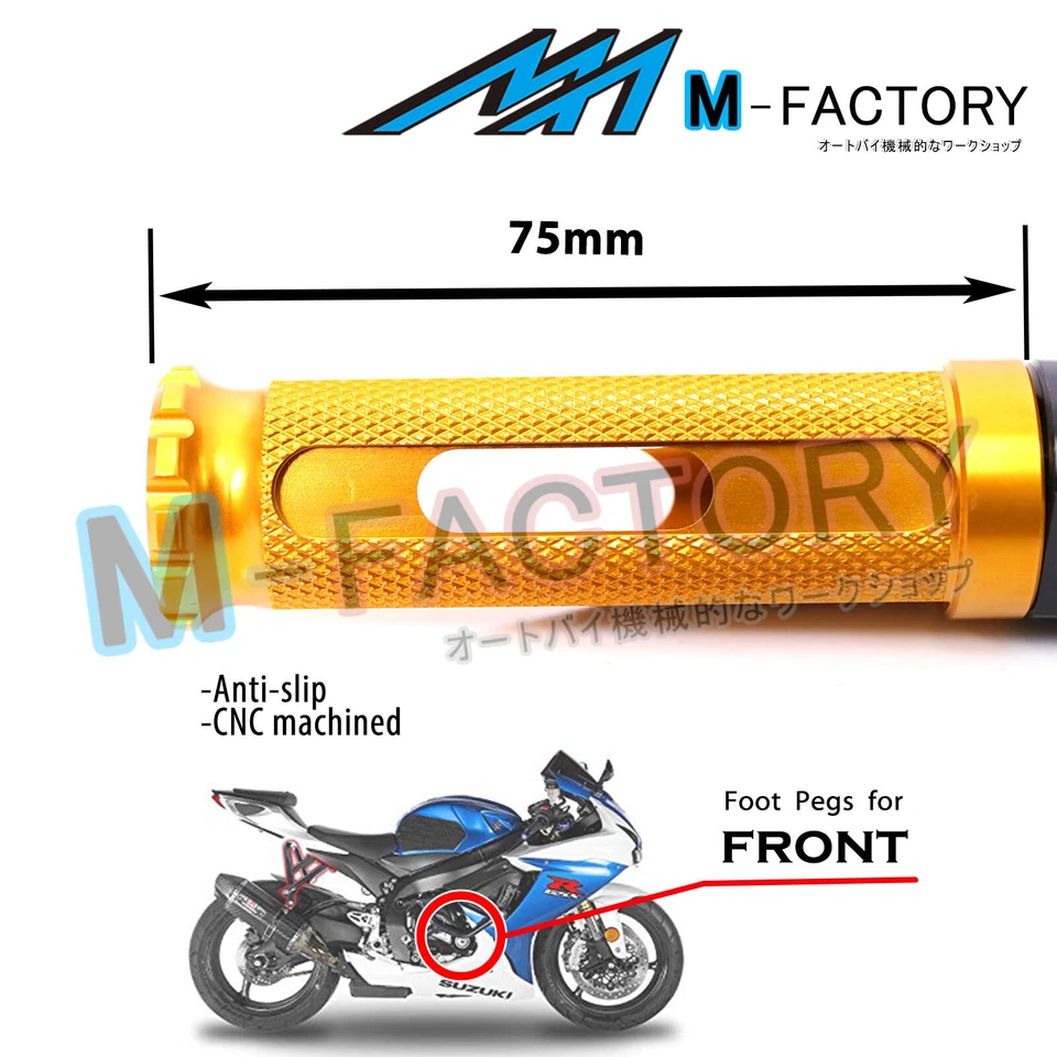 Billet Shinobi Rider Front Foot Pegs Fit Suzuki TL1000 R SV 1000 650 /S GSXR 750 - Image 4 of 4