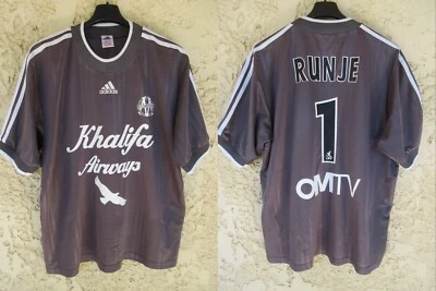 Maillot OM OLYMPIQUE DE MARSEILLE goal RUNJE n°1 ADIDAS vintage shirt GK L - Photo 1/4