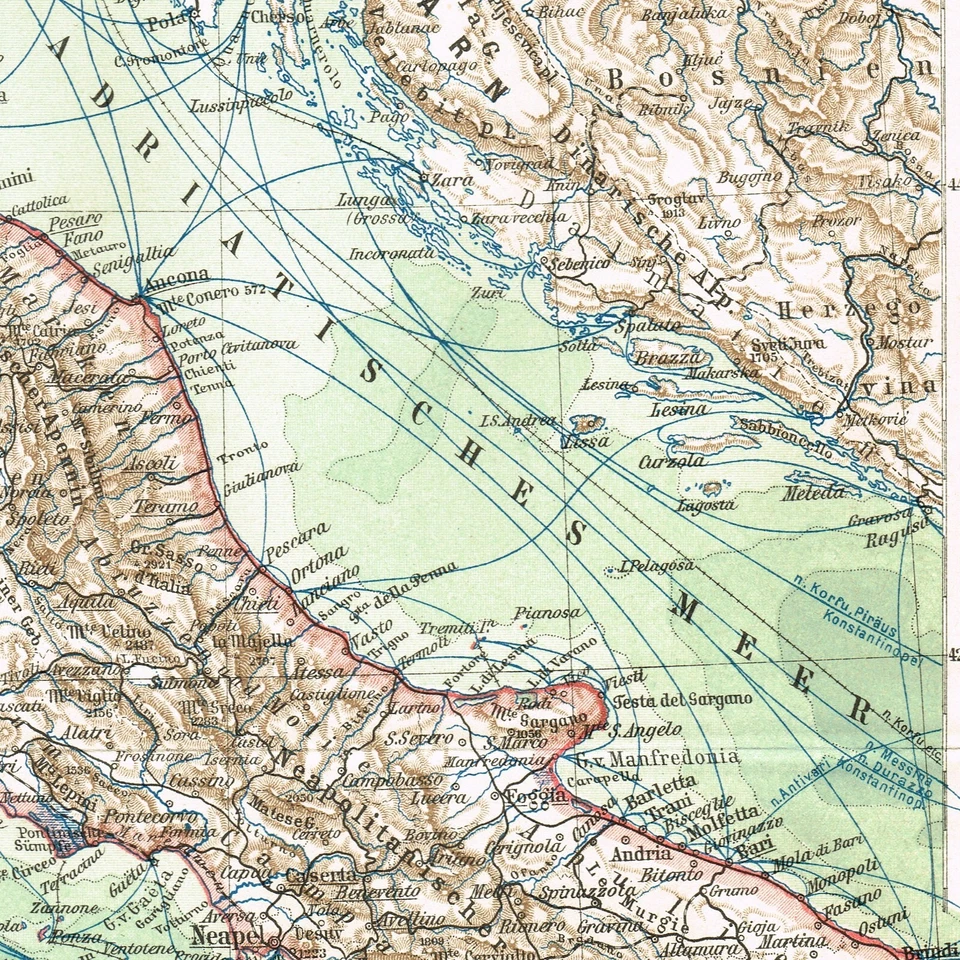 ITALY printed  1912  Vintage  Kingdom of Italy Regno  d'Italia  Original Map - Image 2 of 4