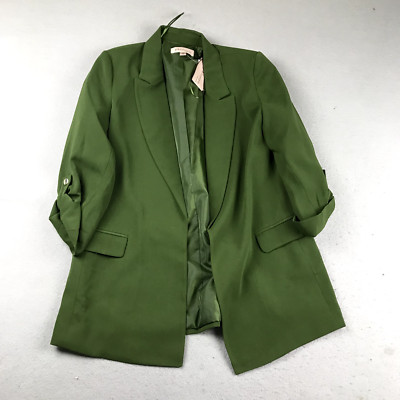 Philosophy Jacket Womens Medium Green Lined Open Lightweight Coat NWT