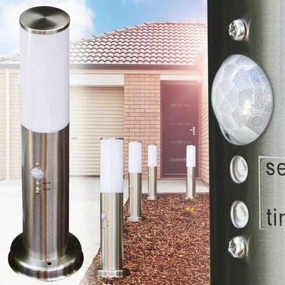 HOFSTEIN Lampada da terra con rilevatore di movimento acciaio inox sentieri lampada giardino esterno lampada da terra