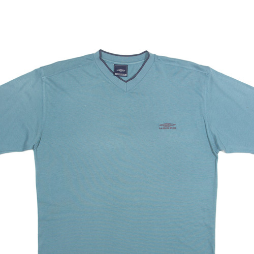 UMBRO Mens T-Shirt Blue V-Neck M - Picture 2 of 6