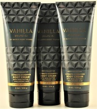 QTY 3 - Bath  Body Works VANILLA NOIR Body Cream Lotion Moisturizer MEN's 8oz