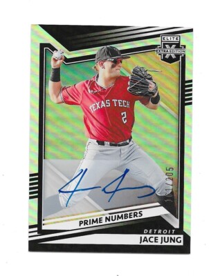 2022 Elite Extra Auto ON CARD Jace Jung Detroit Tigers Prime
