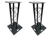 (2) DJ Lighting 3.28 ft 1M Black Bolted Triangle Truss Light Dual Totem System