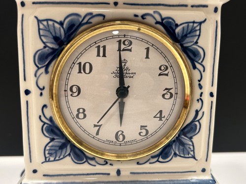 Blue Delft Schoonhoven Holland Clock German Mercedes Quartz Clock/Movements! - Picture 7 of 18