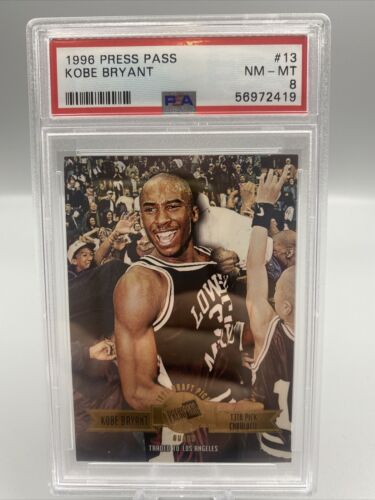 Kobe Bryant 1996 pase de prensa draft elige los lakers Novato RC PSA 8 - Imagen 1 de 8