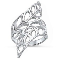 Sterling Silver Filigree Double Leaf Ring - Free Gift Packaging