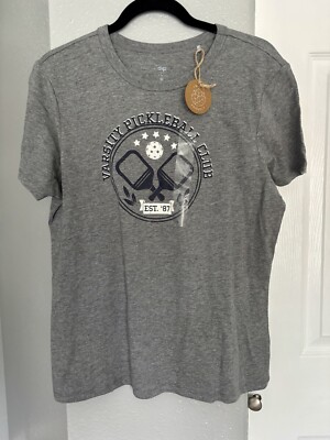 Dip Women s Top Tshirt Gray L Short Sleeve Classic Sport Casual Organic Cotton