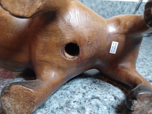 Vintage Hand Carved Wooden Bull Dog Figurine 7.25 x 5 x 3.5 Inches - Picture 8 of 8