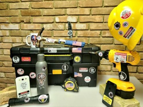 100 Stück lustige Schutzhelm Helm Aufkleber Union Schweißer Abziehbilder Bau Werkzeugkiste - Bild 9 von 12