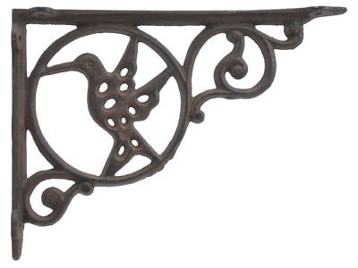 Hummingbird Wall Shelf Bracket Cast Iron Brace Crafting DIY Project 8.75'' Deep