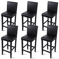 Barhocker Barstuhl Barstühle mit Lehne Tresenstuhl Massivholz Schwarz BH21sz-6