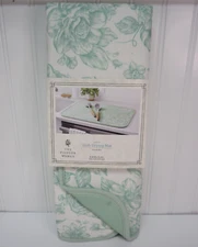 Pioneer Woman Agatha Dish Drying Mat Green White 18" x 24" 100% Polyester New