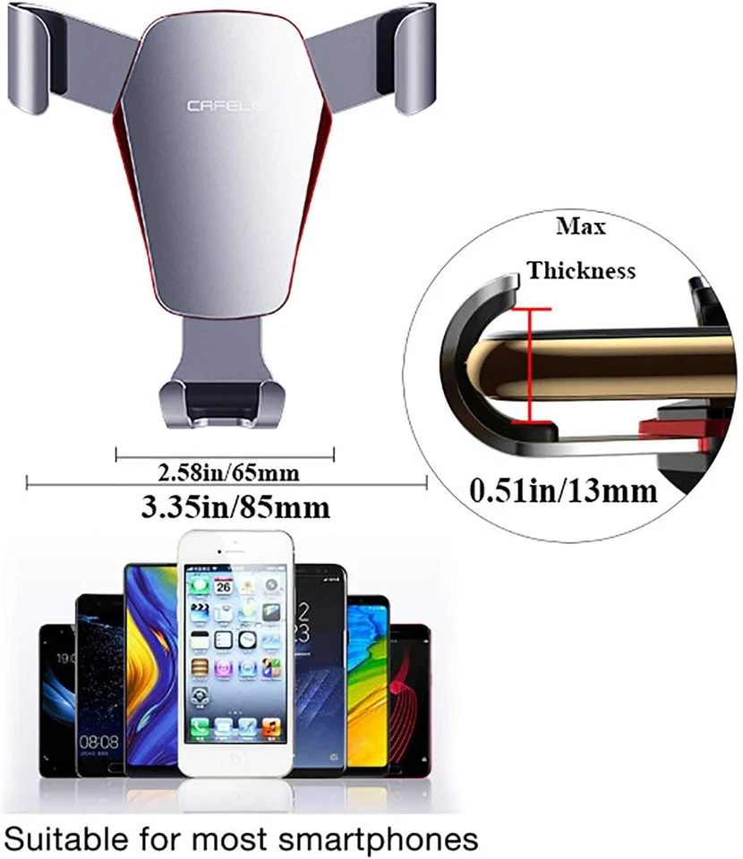 Car Phone Mount Air Vent Holder Universal Cell Phone Holder for Car Auto Locking - Image 4 of 4