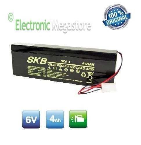 BATTERIA 6V 4A PIOMBO GELERMETICA LAMPADA EMERGENZA OVA ALLARME SKB*COME FG10406