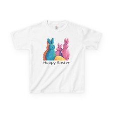 Colorful Easter Bunny Kids Tee, Cute Spring Kids Shirt,