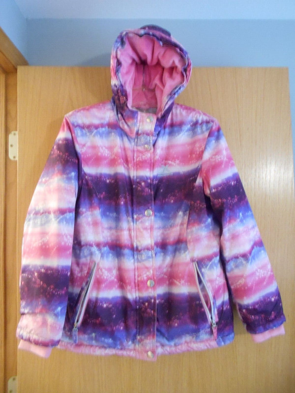 GIRLS ZERO XPOSUR HOODED WINTER JACKET CELESTIAL PINK/PURPLE/WHITE SIZE 16 WOW