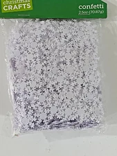 NEW WHITE SNOWFLAKE PARTY CONFETTI TABLE SCATTER  FILLER 2.5 OZ FREE SHIP