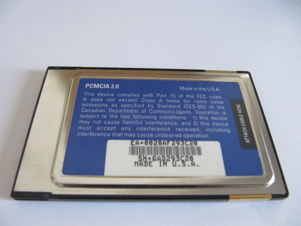 Parallel Tasking 2 Performance Card 3Com PCMCIA Card PC 10/100 Ethernet III Network LAN 3C589 PARALLEL ...