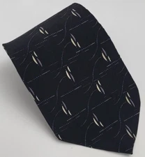 Perry Ellis Portfolio Silk Tie Black Purple Gray Geometric Necktie 56 x 3.5