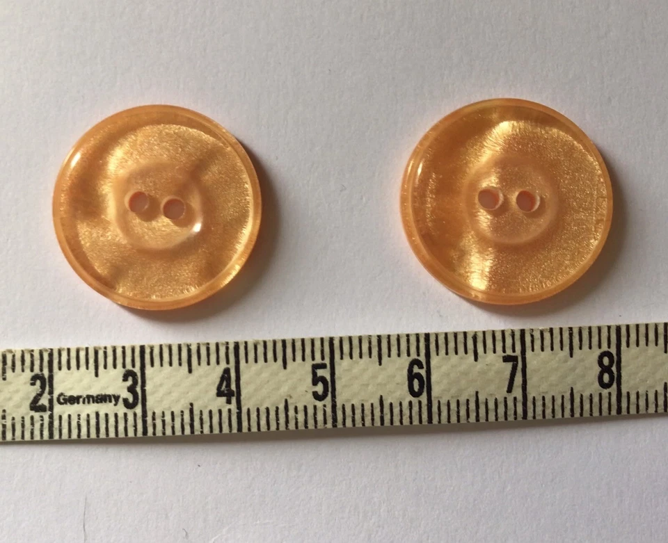 15 x 23mm Bright Orange Frosted With Rim 2 Hole Buttons Sewing/Knitting/Crafts - Image 3 of 4