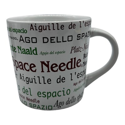 Space Needle Seattle Washington Coffee Mug Different Languages 12 Oz