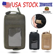 Tactical Molle Waist Bag Pouch Wallet Credit Card Holster Men Zipper Coin Pocket