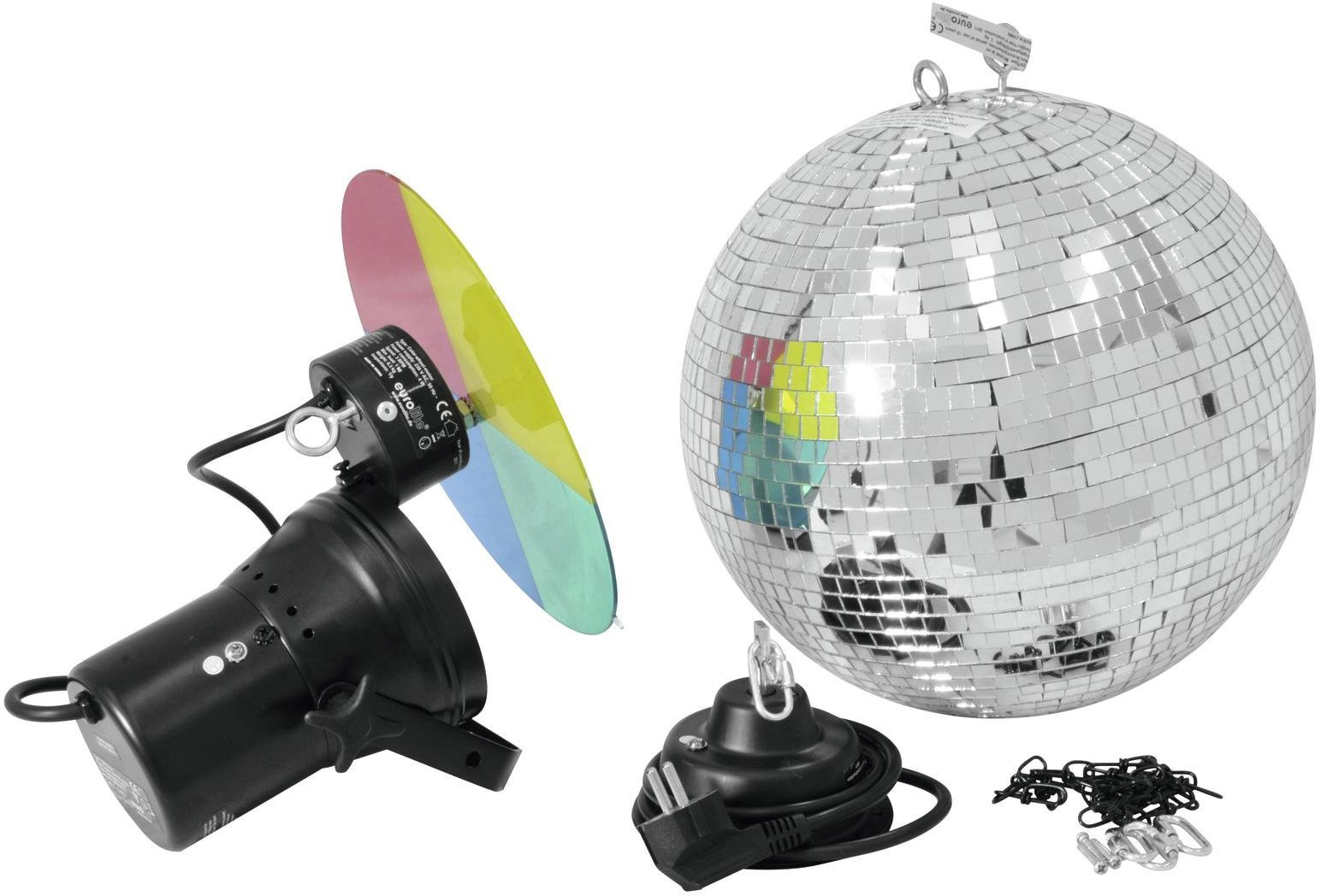 EUROLITE Spiegelkugelset 30cm mit Pinspot