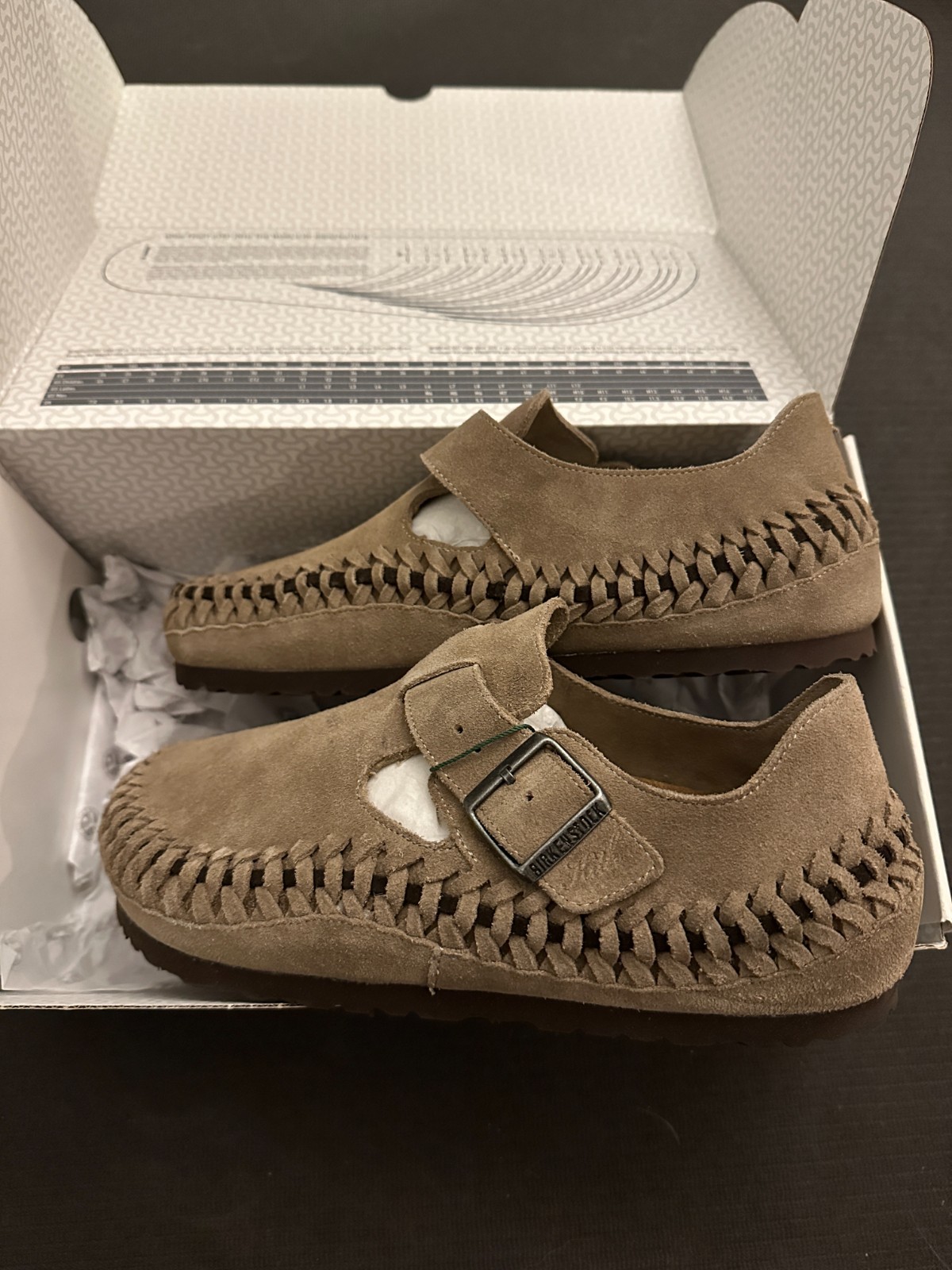FW23 Kith for Birkenstock London Braided Shearling Taupe Beige Size EU 42 / US 9 image 4
