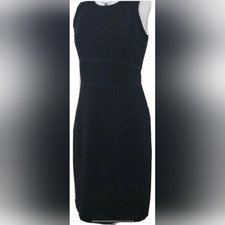 Ann Taylor Classic Fitted Crepe Black Sleeveless Cocktail Party Dress, Sz 4!