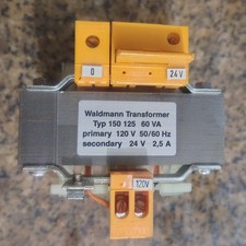 WALDMANN TRANSFORMER TYP 150 125 60 AV 24 VOLT SECONDARY