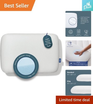 Cooling Essential Foam Pillow in King Size - Firm Support for a Refreshing Sleep