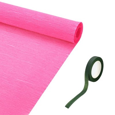 Krepppapierrolle dick 8,2 ft für DIY 19,7'' (dunkelrosa)