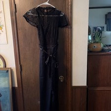 Womens Size XS Black Fancy One Piece Jumpsuit By Nine West Party