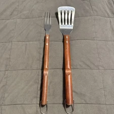 Rosewood BBQ Fork & Spatula Set Lowe’s Replacement Tools Stainless Steel 19.5”