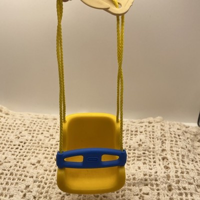 Vintage Little Little Tikes Dollhouse Size Yellow & Blue Toddler Swing