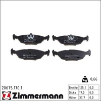 1X Zimmermann 20675.170.1 Bremsbelagsatz FüR BMW 3 5 6 7 Z1 E30 E28 E24 E23
