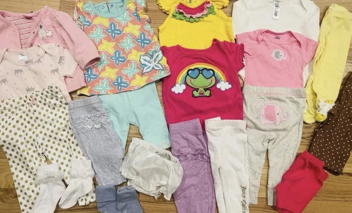 baby girl clothes 3-6 months LOT Of 65 Pcs