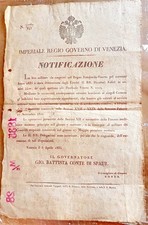 Imperial Act Austria 1835 Ferdinand 1-Venetia Region- Military Notification.