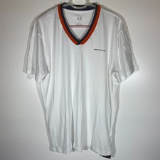 Image of Armani Exchange White T-Shirt V-Neck Size Large New with Tags
