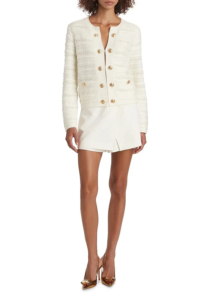 Cárdigan Milly Tejido con Textura Crudo Talla S Foto 4 de 4