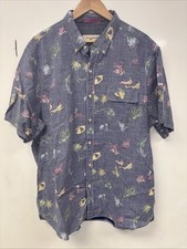 Tommy Bahama Ocean Sea Creatures Seersucker Hawaiian Short Sleeve Shirt Size XL