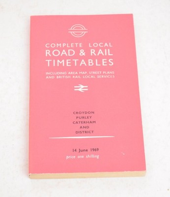 London Transport Road & Rail Fahrplan Croydon Purley 14. Juni 1969